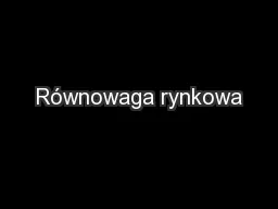 Równowaga rynkowa