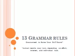 13 Grammar rules