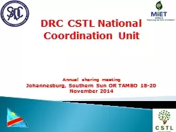 DRC CSTL National Coordination Unit