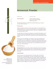 Arrowroot powder Maranta arundinacea Araruta Maranta S
