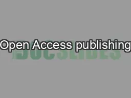 Open Access publishing