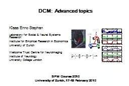DCM: Advanced topics