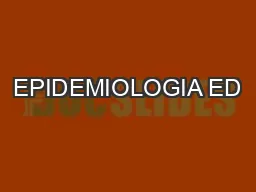 EPIDEMIOLOGIA ED