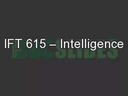 IFT 615 – Intelligence