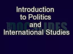 Introduction to Politics and International Studies