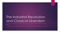 The Industrial Revolution and Classical Liberalism