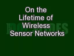 On the Lifetime of Wireless Sensor Networks