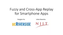 Fuzzy and Cross-App Replay for Smartphone Apps