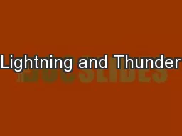 Lightning and Thunder