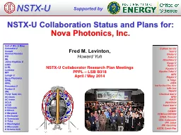 NSTX-U Collaboration Status and Plans for: