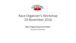 Race Organizer's Workshop