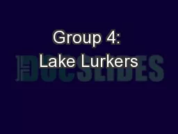 Group 4: Lake Lurkers