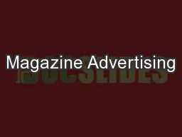 Magazine Advertising