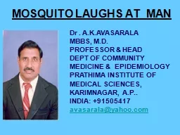 MOSQUITO LAUGHS AT  MAN