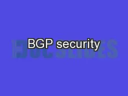 BGP security