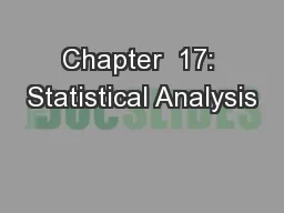 Chapter  17: Statistical Analysis