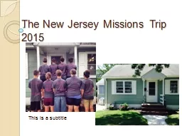 The New Jersey Missions Trip 2015