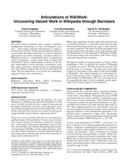 Articulations of WikiWork Uncovering Valued Work in Wi