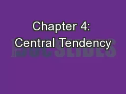 Chapter 4: Central Tendency