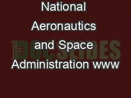 National Aeronautics and Space Administration www
