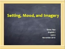 Setting, Mood, and Imagery