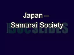 Japan – Samurai Society