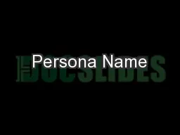 Persona Name