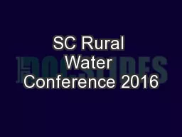 SC Rural Water Conference 2016