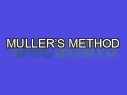MULLER’S METHOD