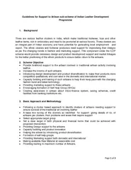 Page of Guidelines for Support to Artisan sub scheme o