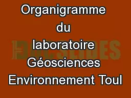 Organigramme du laboratoire Géosciences Environnement Toul