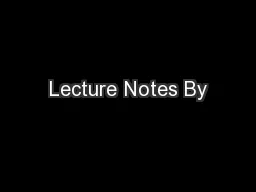 Lecture Notes By