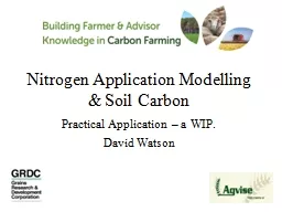 Nitrogen Application Modelling & Soil Carbon