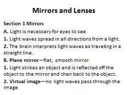 Mirrors and Lenses