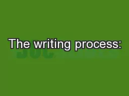 The writing process: