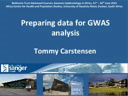 Preparing data for GWAS analysis