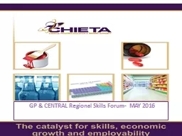 GP & CENTRAL Regional Skills Forum-  MAY 2016