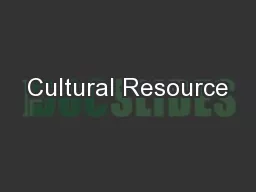 Cultural Resource