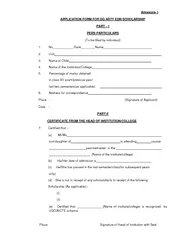 Annexure I APPLICATION FORM FOR DG ARTY EDN SCHOLARSHI