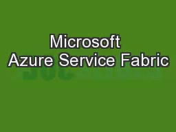 Microsoft Azure Service Fabric