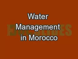 Water Management in Morocco