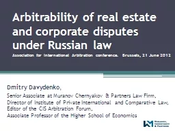 Arbitrability of real estate and corporate disputes under R