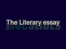 The Literary essay