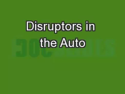 Disruptors in the Auto