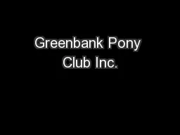 Greenbank Pony Club Inc.