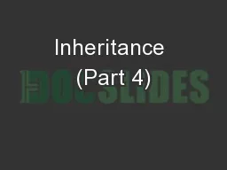 Inheritance (Part 4)