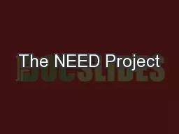 The NEED Project