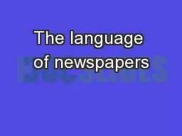 The language of newspapers