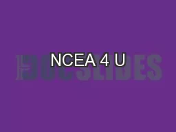 NCEA 4 U