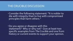 The Crucible discussion